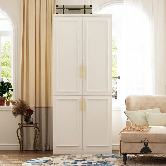 Large Modular Wardrobe with Glass Doors and Drawers