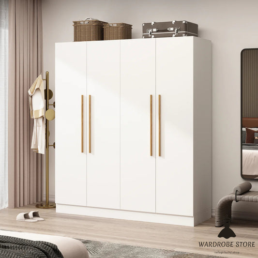 Manufactured Wood Armoire Storage Cabinet Large Wardrobe Family Closet Hanging Rods