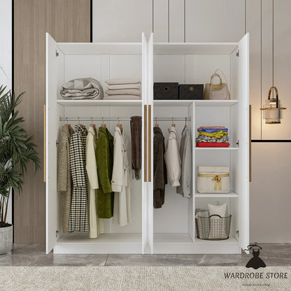 Manufactured Wood Armoire Storage Cabinet Large Wardrobe Family Closet Hanging Rods