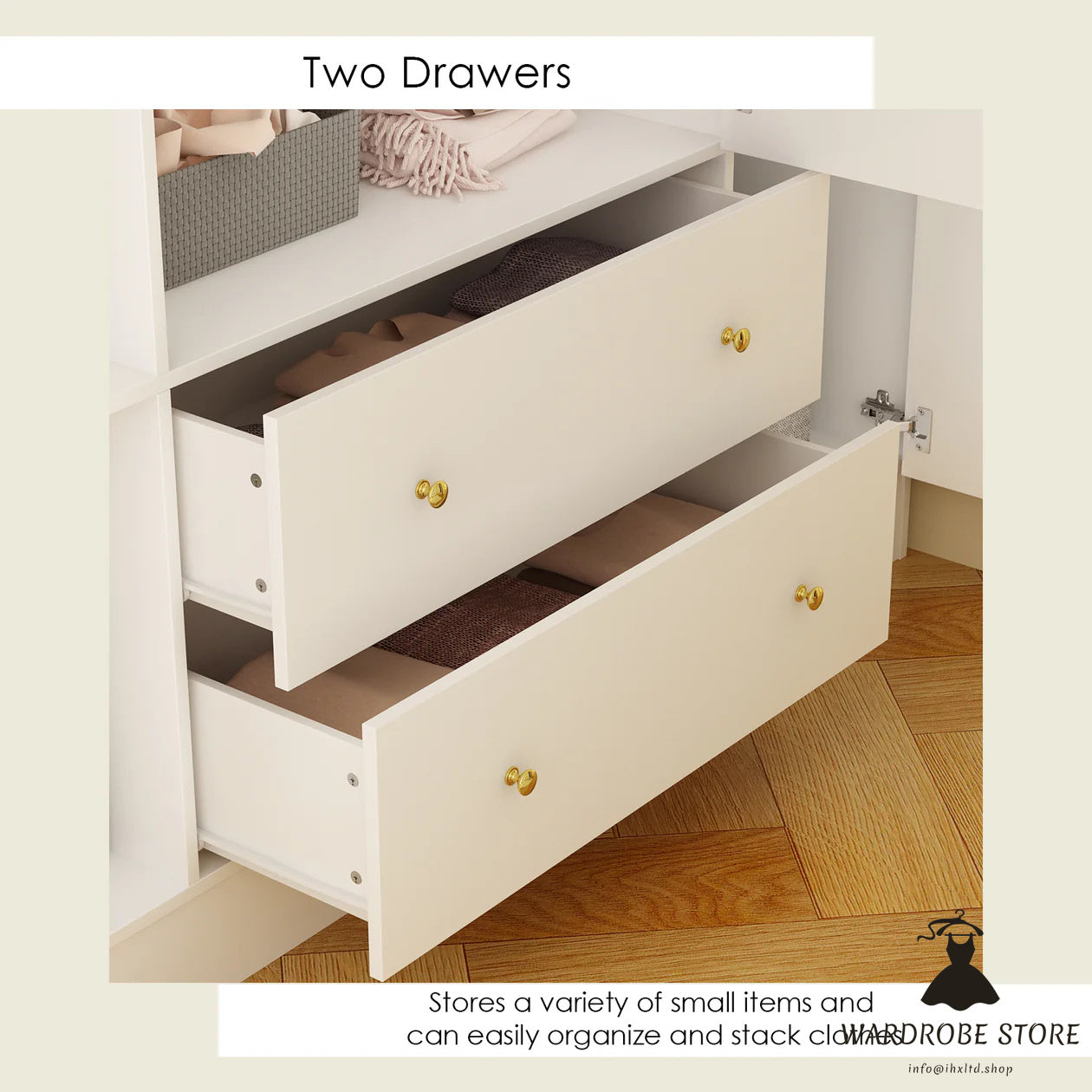 Wardrobe Multifunctional Large Storage Cabinet Armoire with Mirror