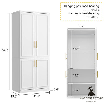 Large Modular Wardrobe with Glass Doors and Drawers